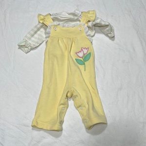 Children’s Yellow Jersey Overalls with Matching Knit Shirt